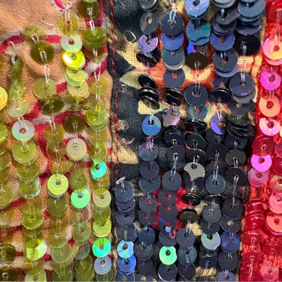 Coldwater Creek Boho Velvet Patchwork Sequin Jacket Size Small Petite - Picture 7 of 11